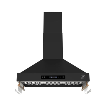 Forno Venezia 36 Inch Wall-Mounted Range Hood in Black with Touch Controls and Baffle Filters FORNO