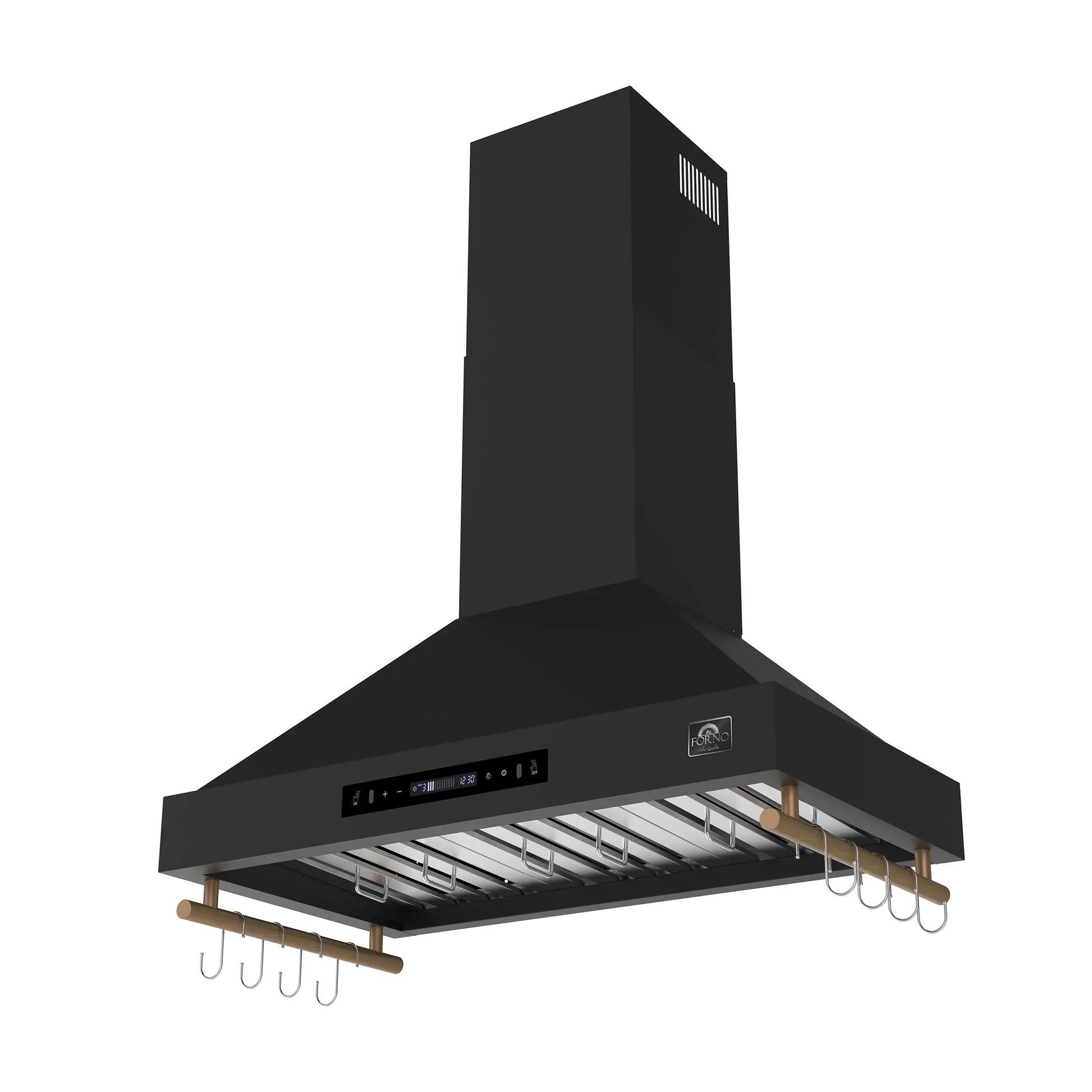 Forno Venezia 36 Inch Wall-Mounted Range Hood in Black with Touch Controls and Baffle Filters FORNO