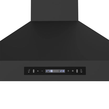 Forno Venezia 36 Inch Wall-Mounted Range Hood in Black with Touch Controls and Baffle Filters FORNO