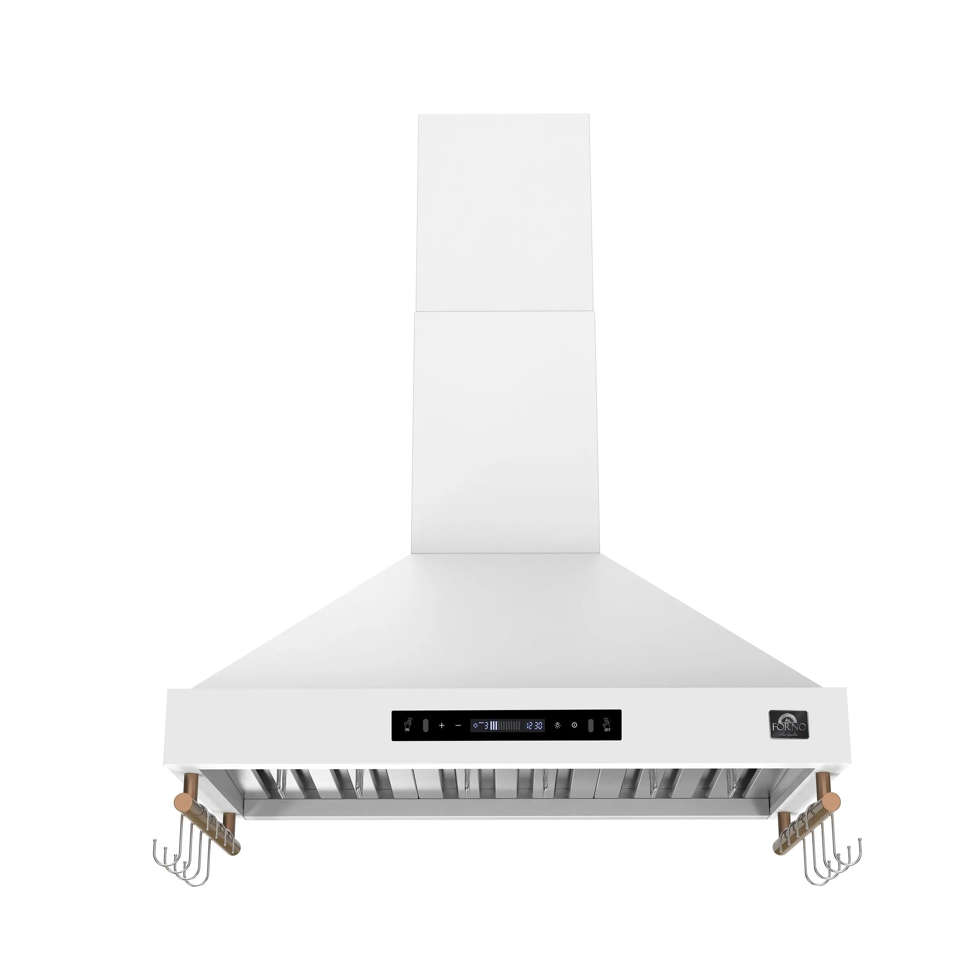 Forno Venezia 36 Inch Wall-Mounted Range Hood in White with Touch Controls and Baffle Filters FORNO