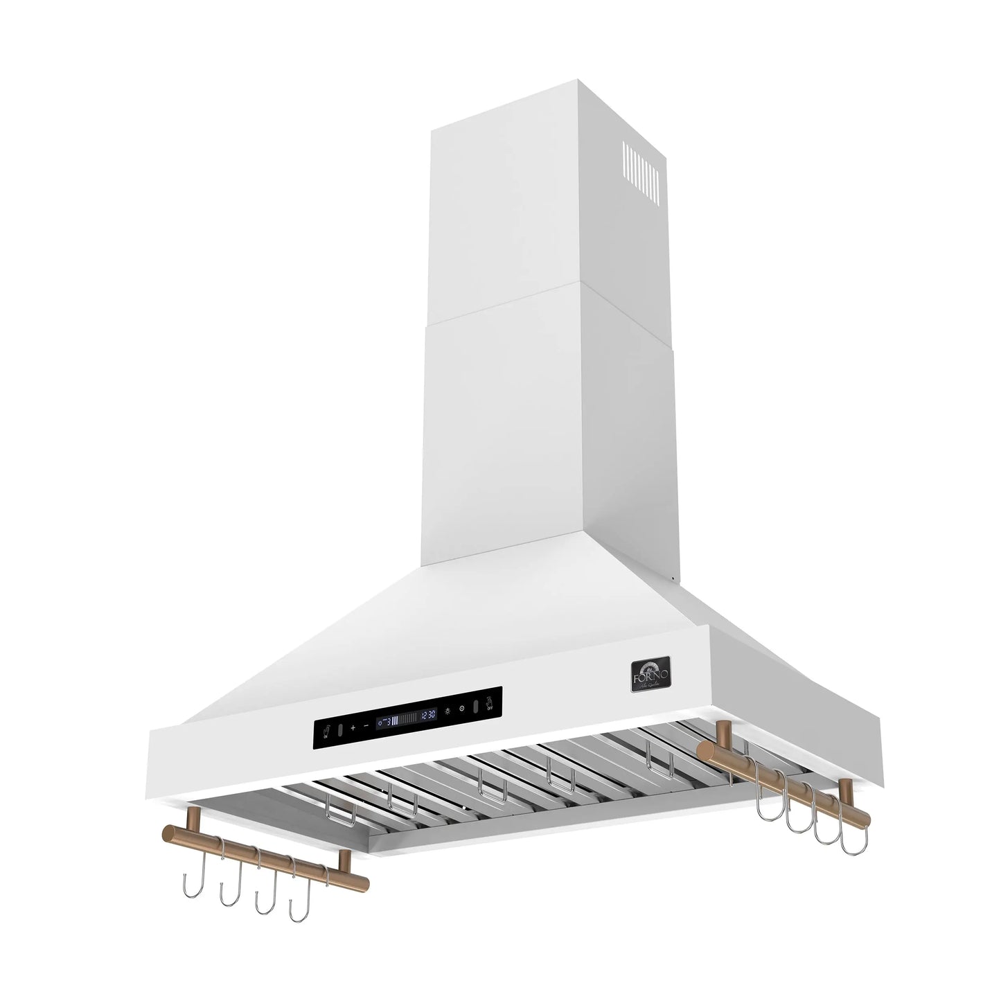 Forno Venezia 36 Inch Wall-Mounted Range Hood in White with Touch Controls and Baffle Filters FORNO