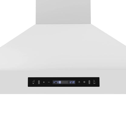 Forno Venezia 36 Inch Wall-Mounted Range Hood in White with Touch Controls and Baffle Filters FORNO