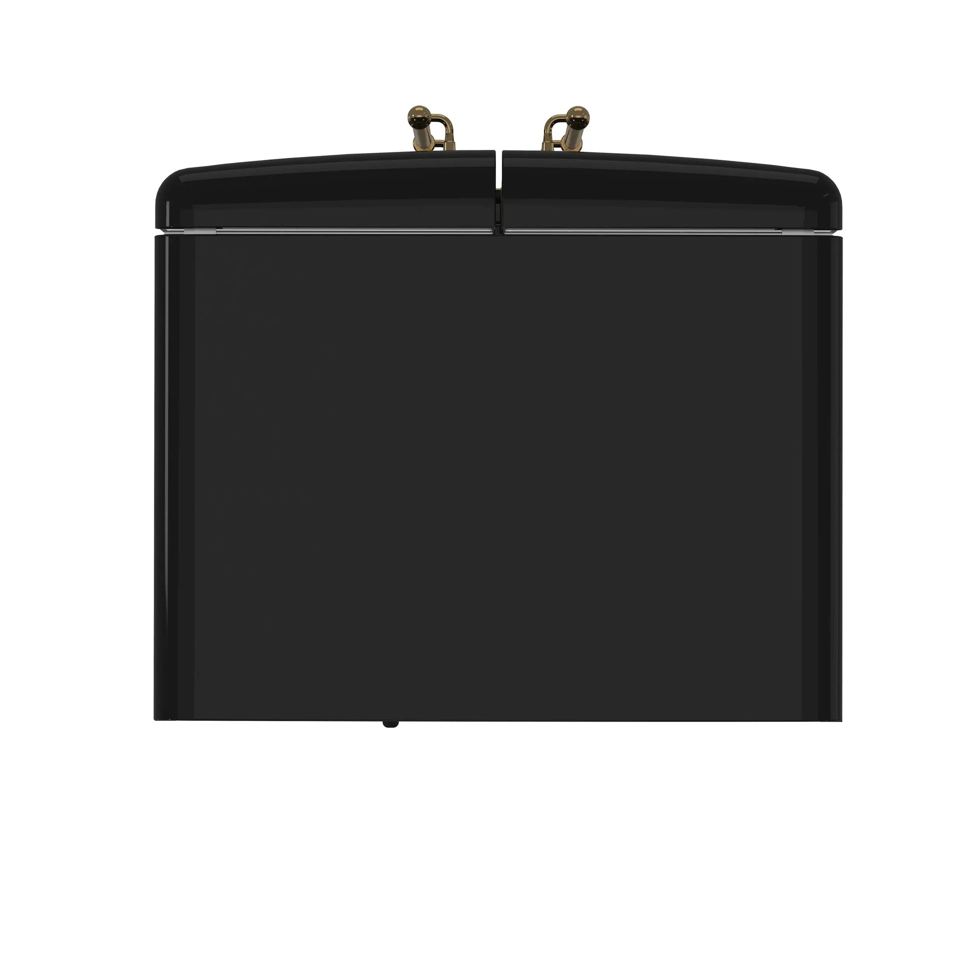 Forno Luigi 33-Inch French Door Refrigerator, 18 cu.ft, Black Finish, Antique Brass Handles, ENERGY STAR Certified FORNO