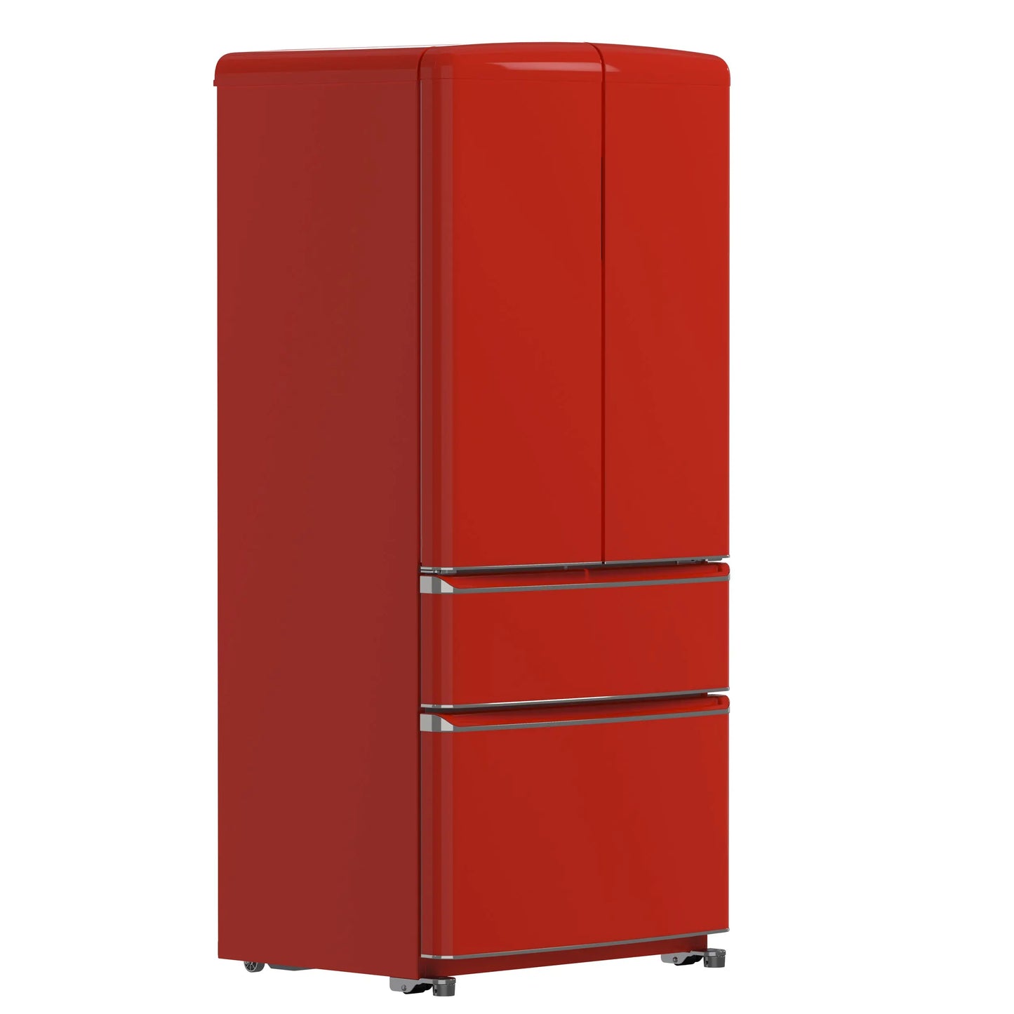 Forno Luigi 33-Inch French Door Refrigerator, 18 cu.ft, Red Finish, Handle-Free Design, ENERGY STAR Certified FORNO