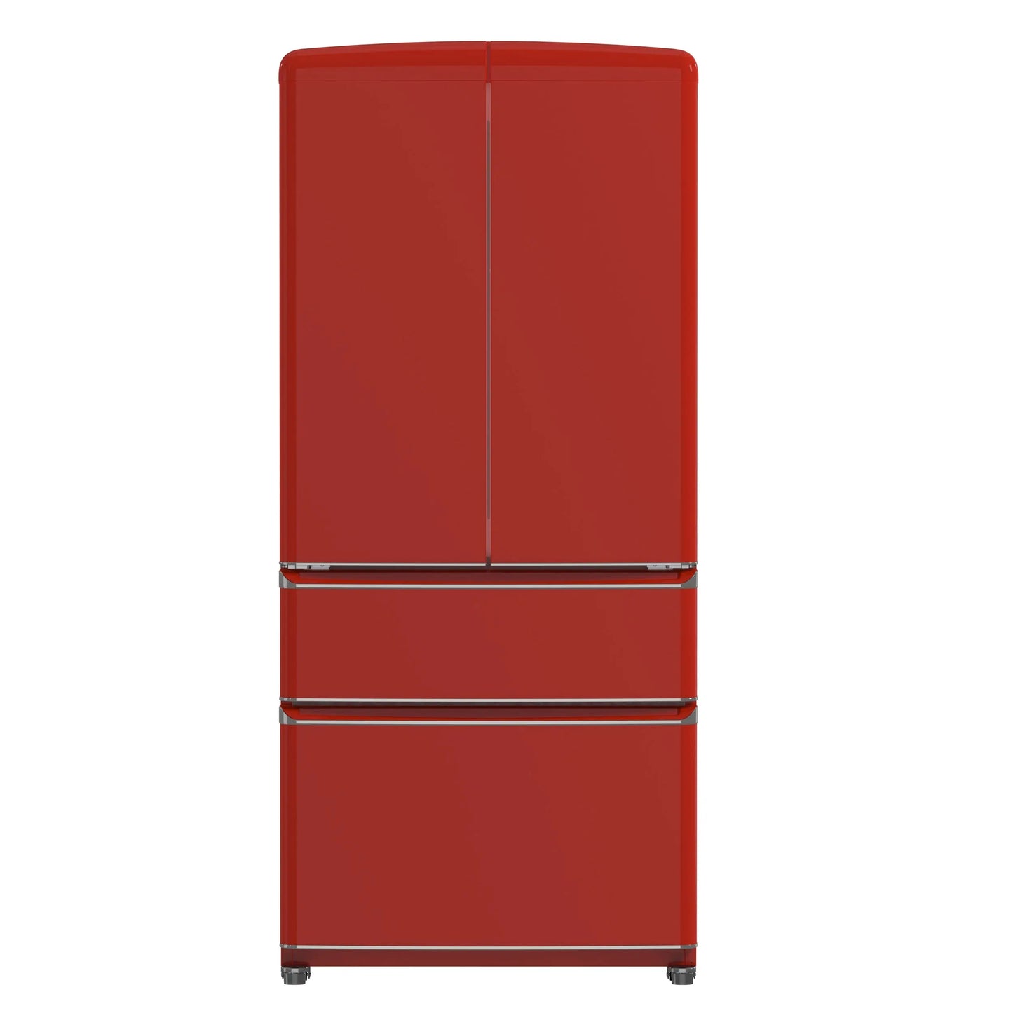 Forno Luigi 33-Inch French Door Refrigerator, 18 cu.ft, Red Finish, Handle-Free Design, ENERGY STAR Certified FORNO