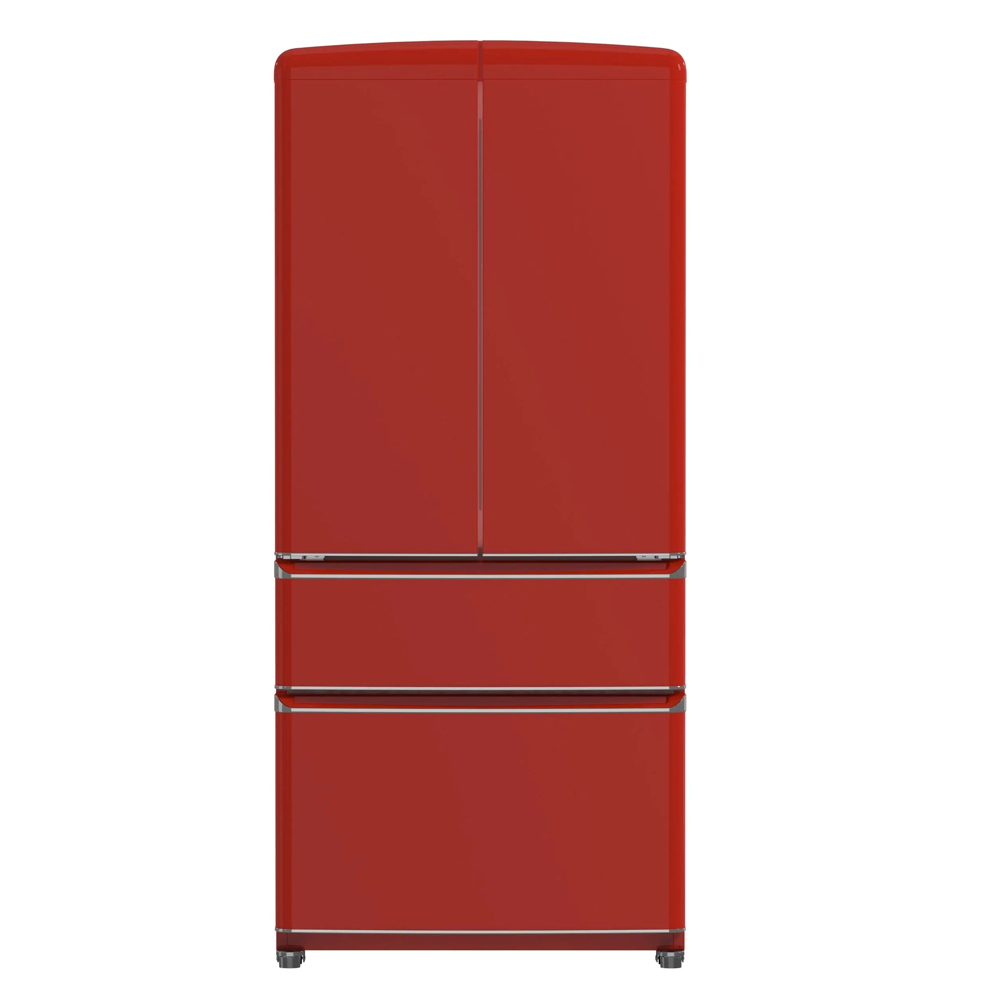 Forno Luigi 33-Inch French Door Refrigerator, 18 cu.ft, Red Finish, Handle-Free Design, ENERGY STAR Certified FORNO