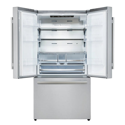Forno Aosta 36-Inch French Door Refrigerator, Stainless Steel, 22.4 cu.ft, External Water Dispenser, Automatic Ice Maker, ENERGY STAR Certified FORNO