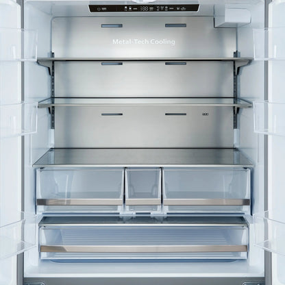 Forno Aosta 36-Inch French Door Refrigerator, Stainless Steel, 22.4 cu.ft, External Water Dispenser, Automatic Ice Maker, ENERGY STAR Certified FORNO