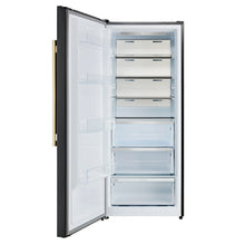 Forno Maderno 28-Inch Convertible Upright Freezer/Refrigerator in Black with Antique Brass Handle, 13.6 cu.ft., Left Swing FORNO