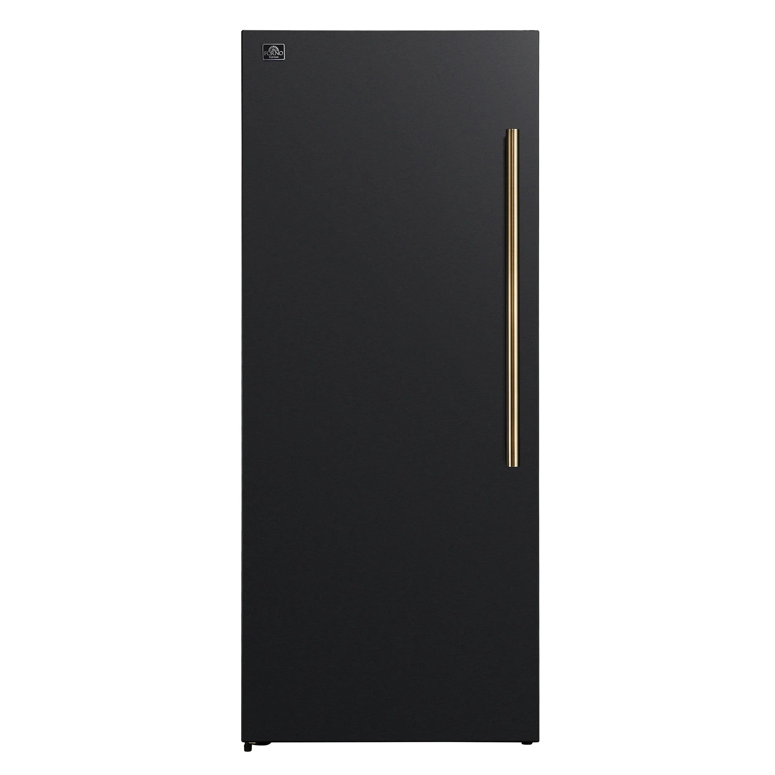Forno Maderno 28-Inch Convertible Upright Freezer/Refrigerator in Black with Antique Brass Handle, 13.6 cu.ft., Left Swing FORNO