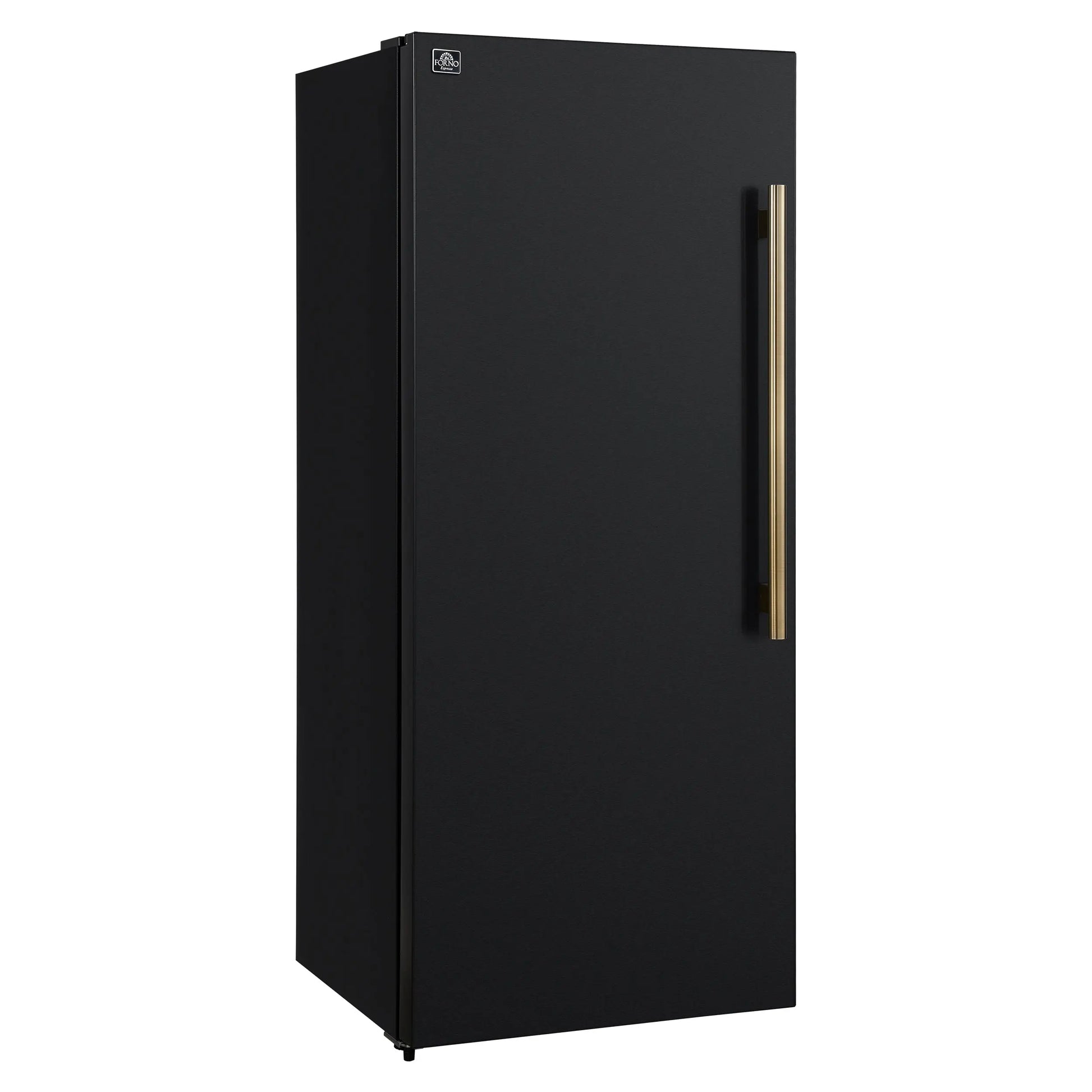 Forno Maderno 28-Inch Convertible Upright Freezer/Refrigerator in Black with Antique Brass Handle, 13.6 cu.ft., Left Swing FORNO
