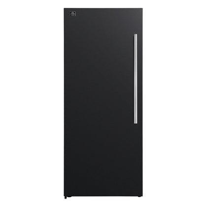 Forno Maderno 28-Inch Convertible Upright Freezer/Refrigerator in Black with Antique Brass Handle, 13.6 cu.ft., Left Swing FORNO