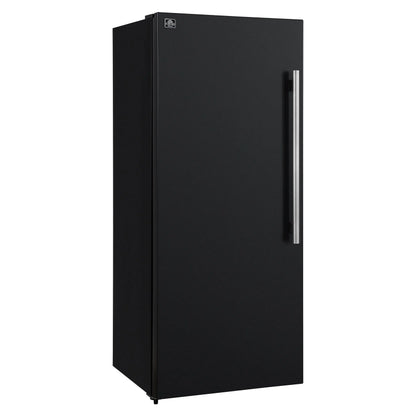Forno Maderno 28-Inch Convertible Upright Freezer/Refrigerator in Black with Antique Brass Handle, 13.6 cu.ft., Left Swing FORNO
