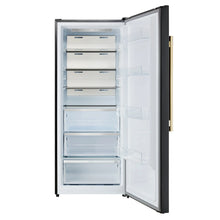 Forno Maderno 28-Inch Convertible Freezer/Refrigerator in Black with Antique Brass Handle, 13.6 cu.ft. Right Swing FORNO