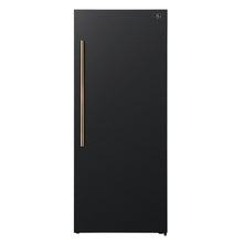 Forno Maderno 28-Inch Convertible Freezer/Refrigerator in Black with Antique Brass Handle, 13.6 cu.ft. Right Swing FORNO