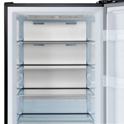 Forno Maderno 28-Inch Convertible Freezer/Refrigerator in Black with Antique Brass Handle, 13.6 cu.ft. Right Swing FORNO
