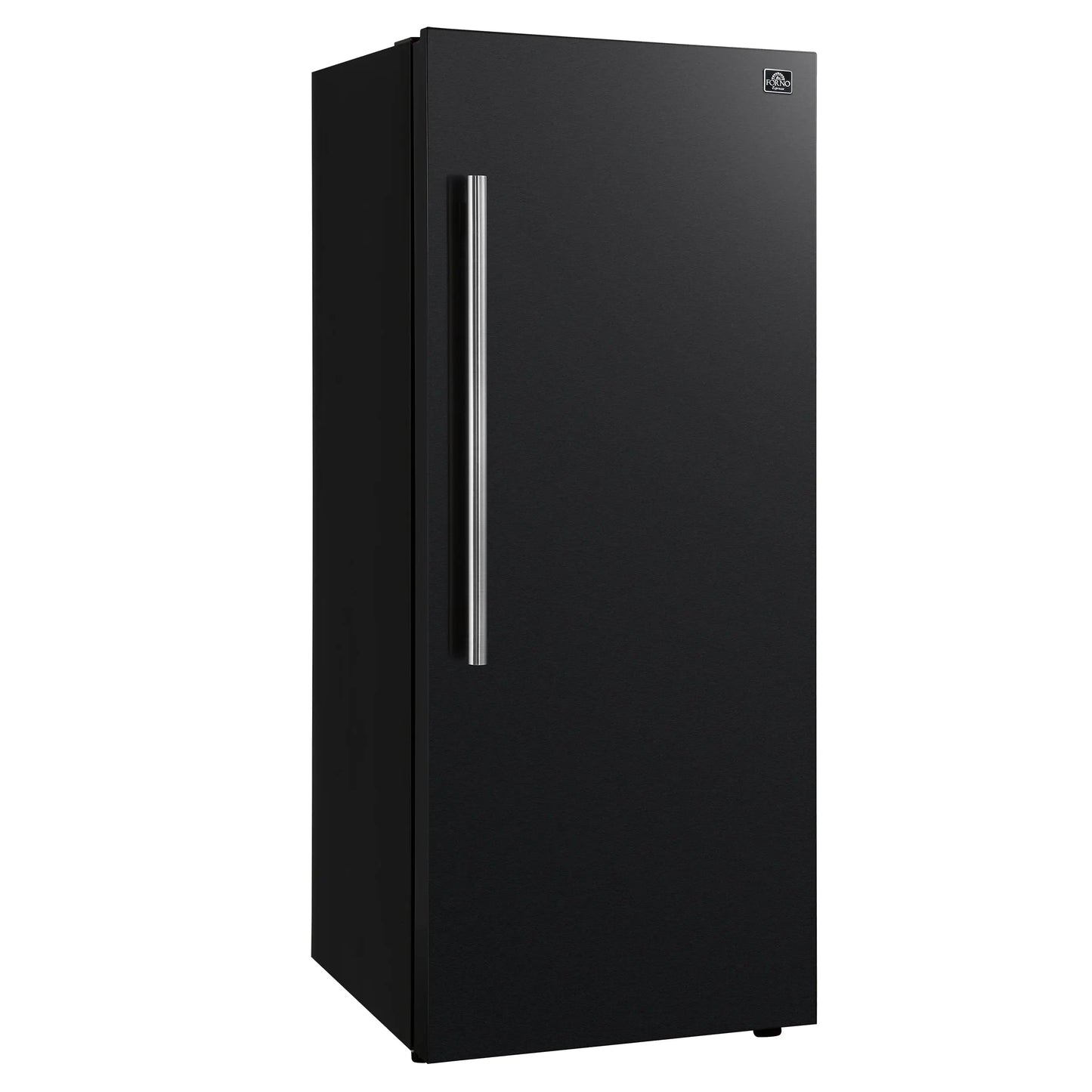 Forno Maderno 28-Inch Convertible Freezer/Refrigerator in Black with Antique Brass Handle, 13.6 cu.ft. Right Swing FORNO