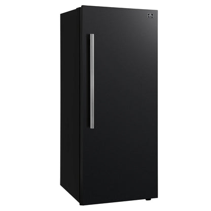 Forno Maderno 28-Inch Convertible Freezer/Refrigerator in Black with Antique Brass Handle, 13.6 cu.ft. Right Swing FORNO