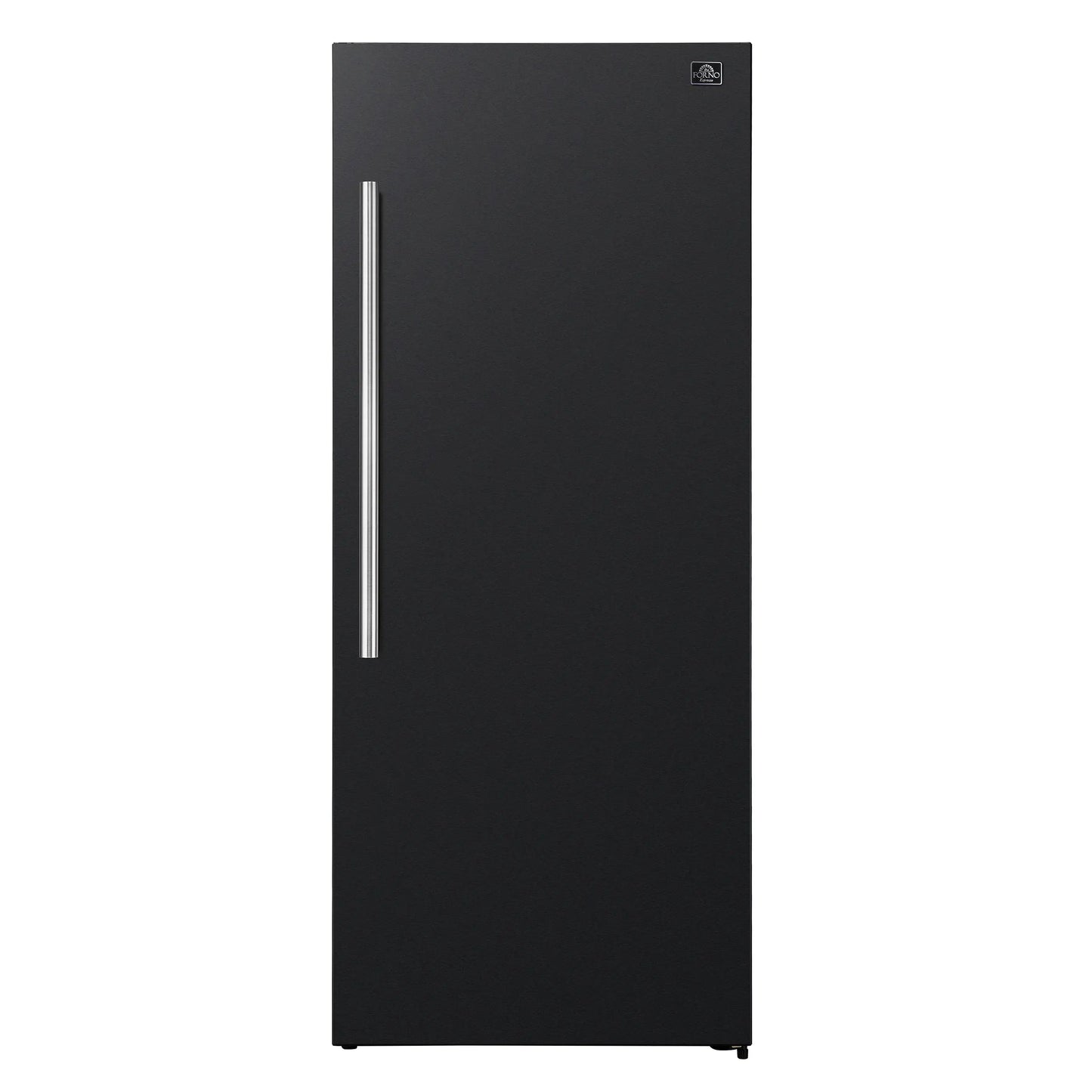 Forno Maderno 28-Inch Convertible Freezer/Refrigerator in Black with Antique Brass Handle, 13.6 cu.ft. Right Swing FORNO