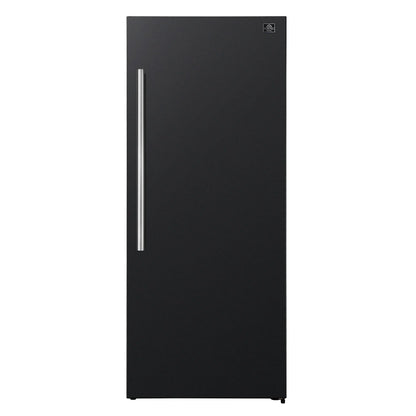 Forno Maderno 28-Inch Convertible Freezer/Refrigerator in Black with Antique Brass Handle, 13.6 cu.ft. Right Swing FORNO