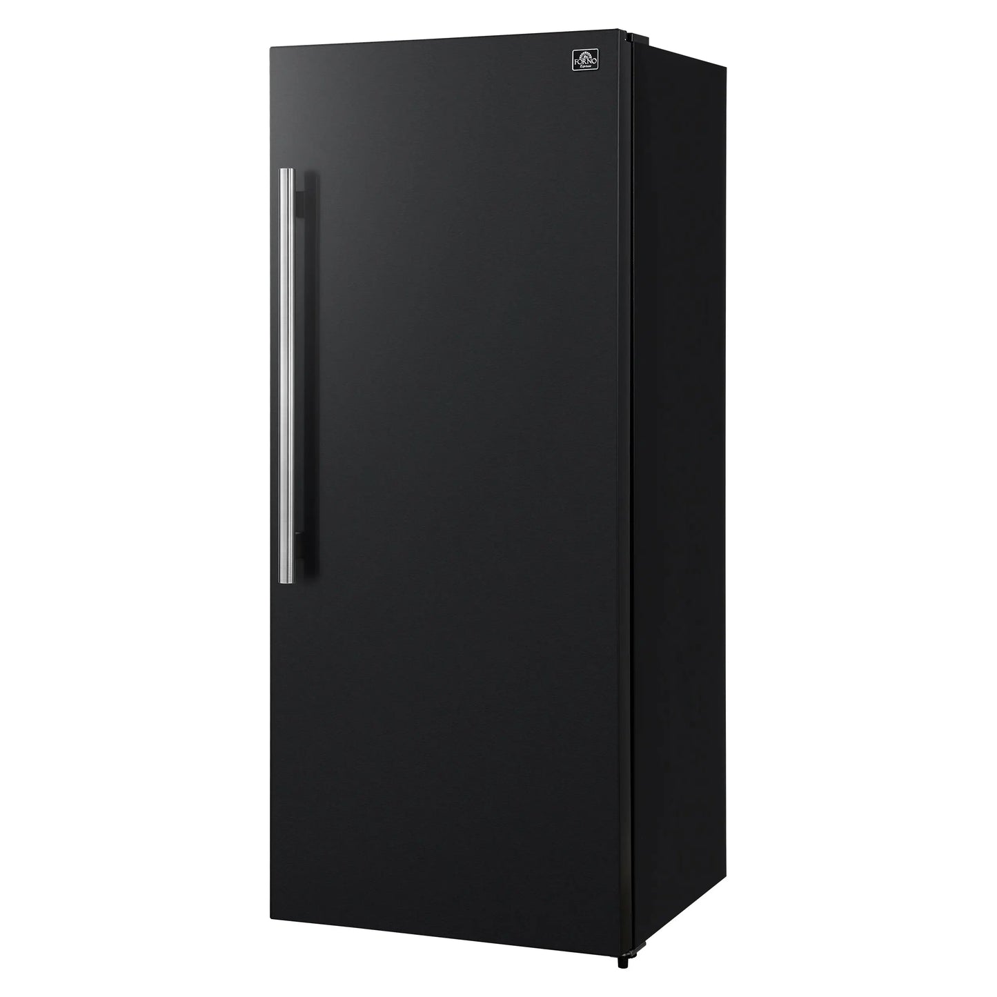 Forno Maderno 28-Inch Convertible Freezer/Refrigerator in Black with Antique Brass Handle, 13.6 cu.ft. Right Swing FORNO