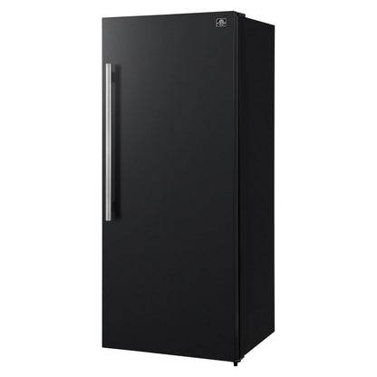 Forno Maderno 28-Inch Convertible Freezer/Refrigerator in Black with Antique Brass Handle, 13.6 cu.ft. Right Swing FORNO