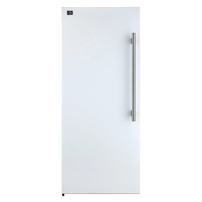 Forno Maderno 28-Inch Convertible Upright Freezer/Refrigerator in White with Antique Brass Handle, 13.6 cu.ft., Left Swing FORNO