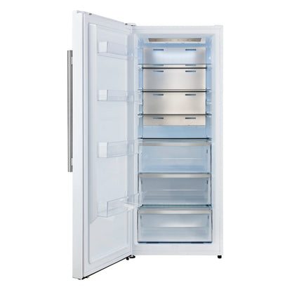Forno Maderno 28-Inch Convertible Upright Freezer/Refrigerator in White with Antique Brass Handle, 13.6 cu.ft., Left Swing FORNO