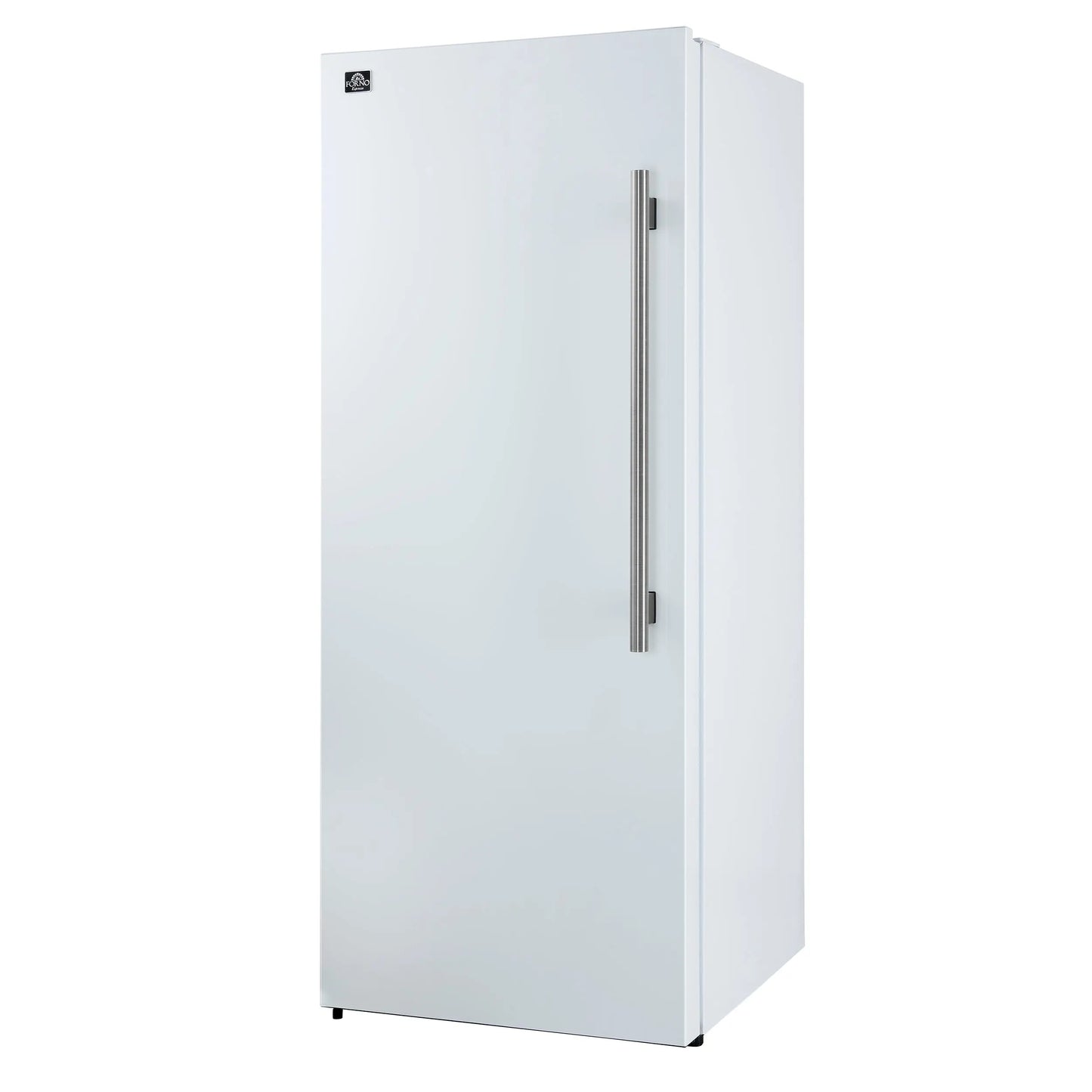 Forno Maderno 28-Inch Convertible Upright Freezer/Refrigerator in White with Antique Brass Handle, 13.6 cu.ft., Left Swing FORNO