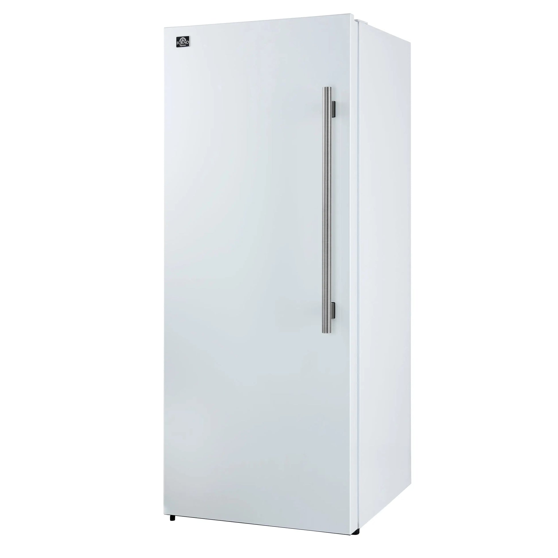Forno Maderno 28-Inch Convertible Upright Freezer/Refrigerator in White with Antique Brass Handle, 13.6 cu.ft., Left Swing FORNO