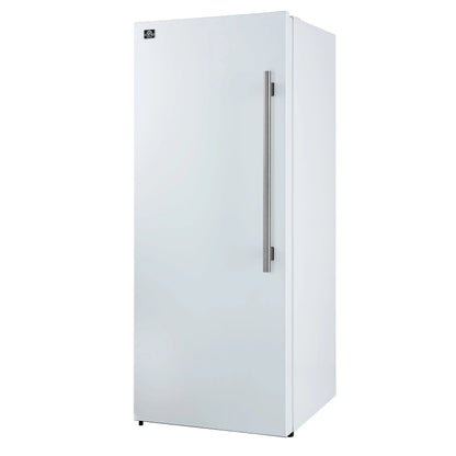 Forno Maderno 28-Inch Convertible Upright Freezer/Refrigerator in White with Antique Brass Handle, 13.6 cu.ft., Left Swing FORNO