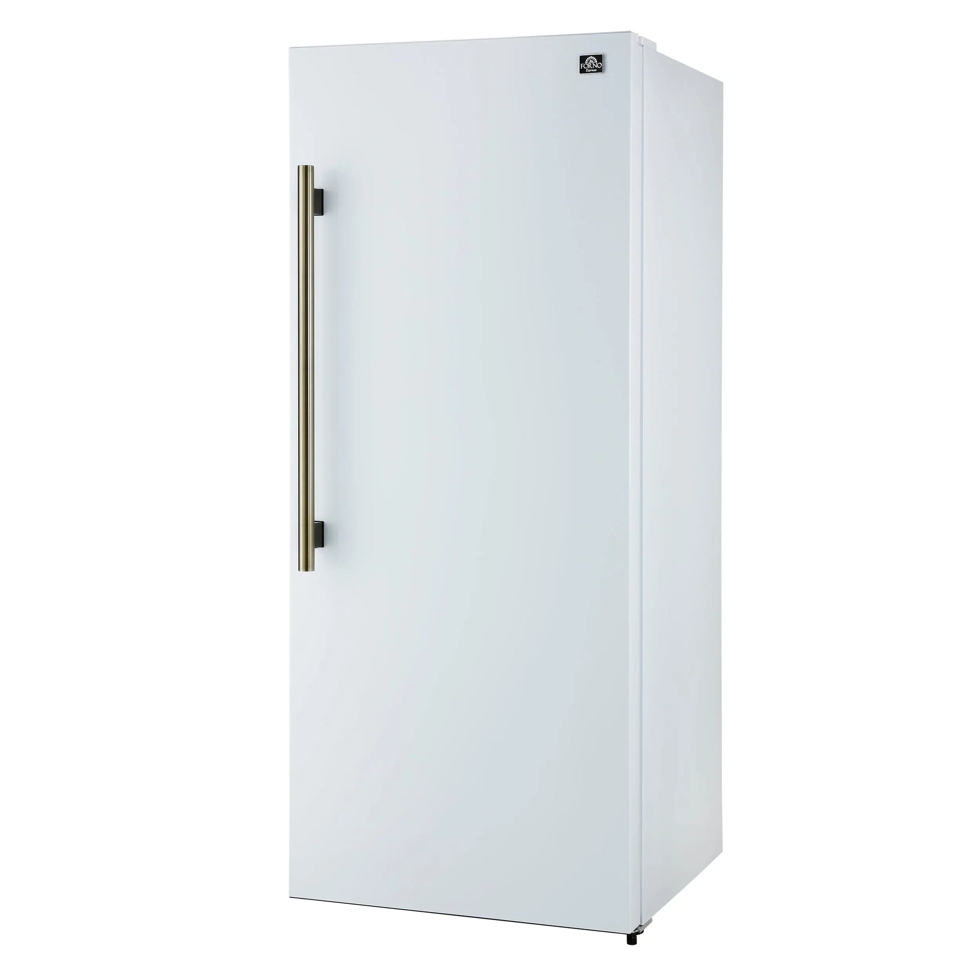 Forno Maderno 28-Inch Convertible Freezer/Refrigerator in White with Antique Brass Handle, 13.6 cu.ft. Right Swing FORNO