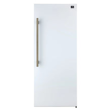 Forno Maderno 28-Inch Convertible Freezer/Refrigerator in White with Antique Brass Handle, 13.6 cu.ft. Right Swing FORNO