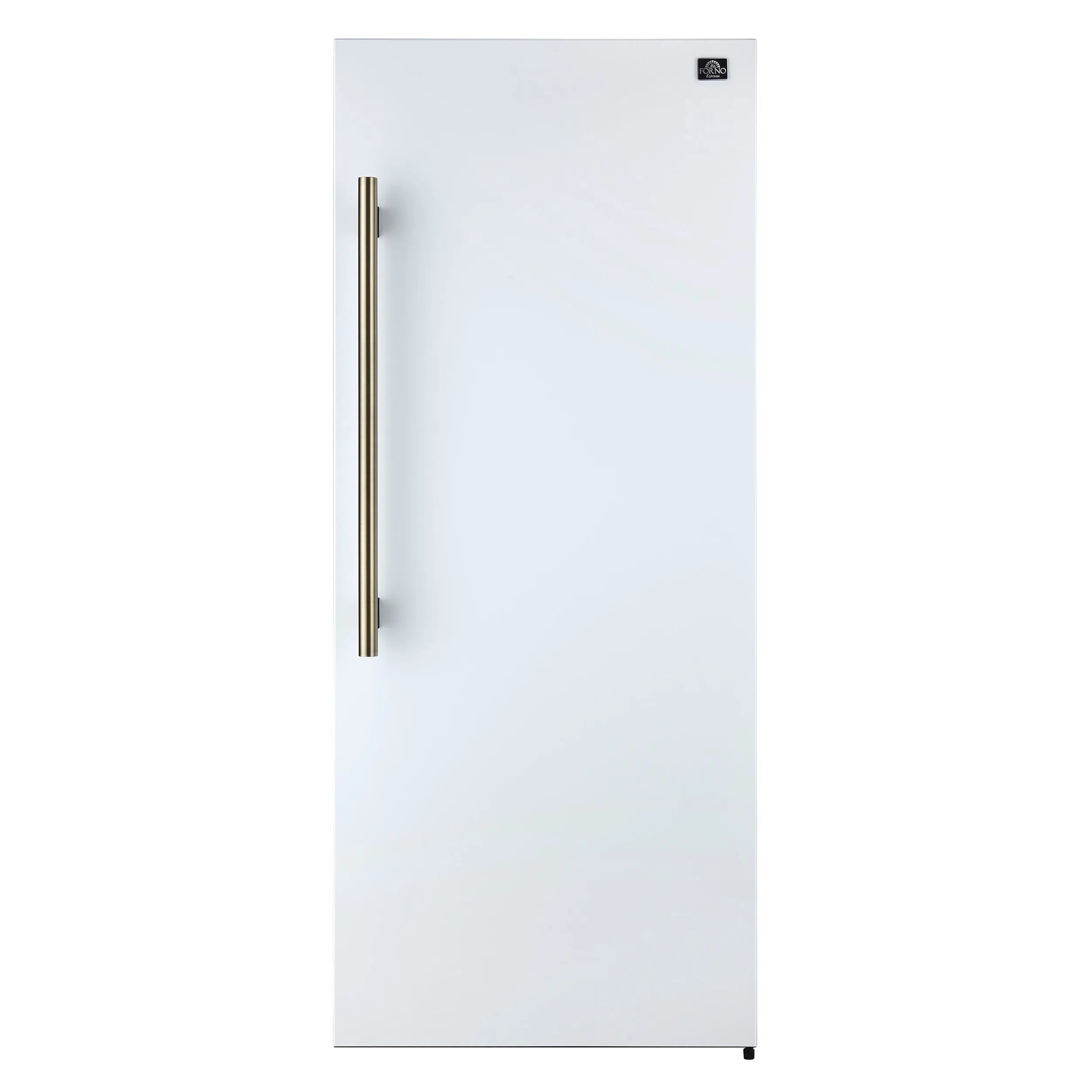 Forno Maderno 28-Inch Convertible Freezer/Refrigerator in White with Antique Brass Handle, 13.6 cu.ft. Right Swing FORNO