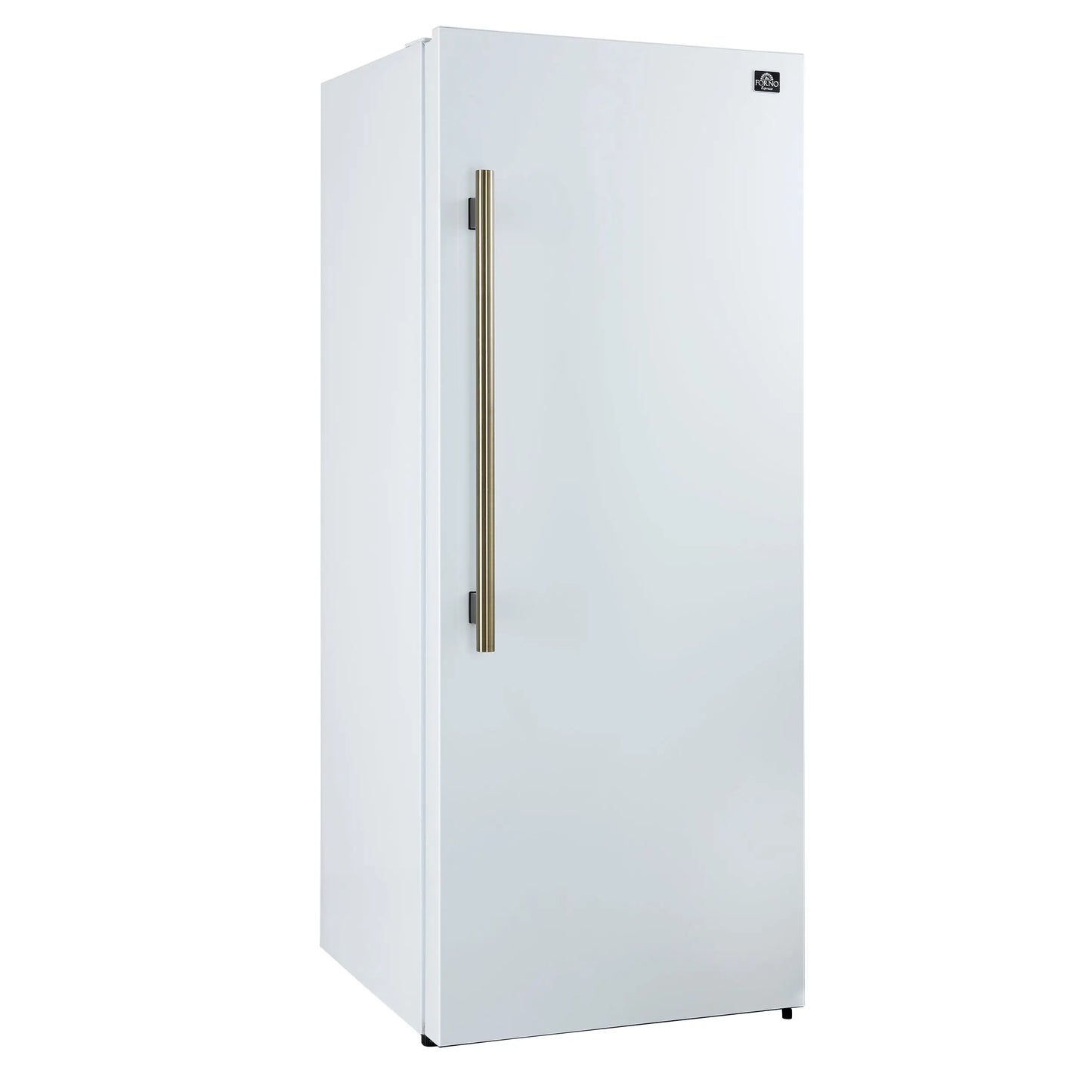 Forno Maderno 28-Inch Convertible Freezer/Refrigerator in White with Antique Brass Handle, 13.6 cu.ft. Right Swing FORNO