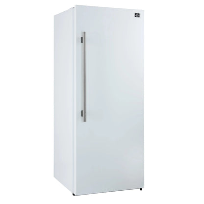 Forno Maderno 28-Inch Convertible Freezer/Refrigerator in White with Antique Brass Handle, 13.6 cu.ft. Right Swing FORNO