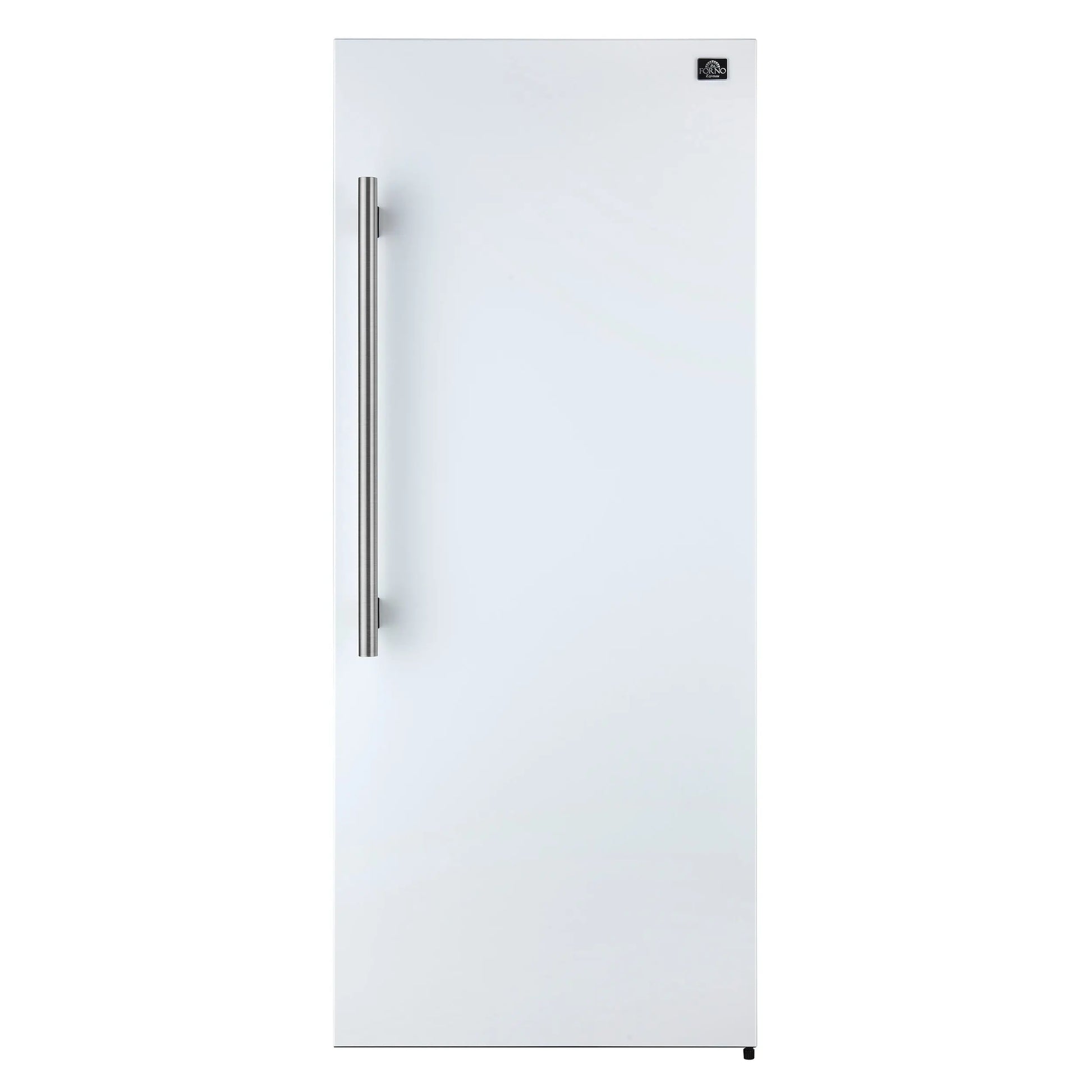 Forno Maderno 28-Inch Convertible Freezer/Refrigerator in White with Antique Brass Handle, 13.6 cu.ft. Right Swing FORNO