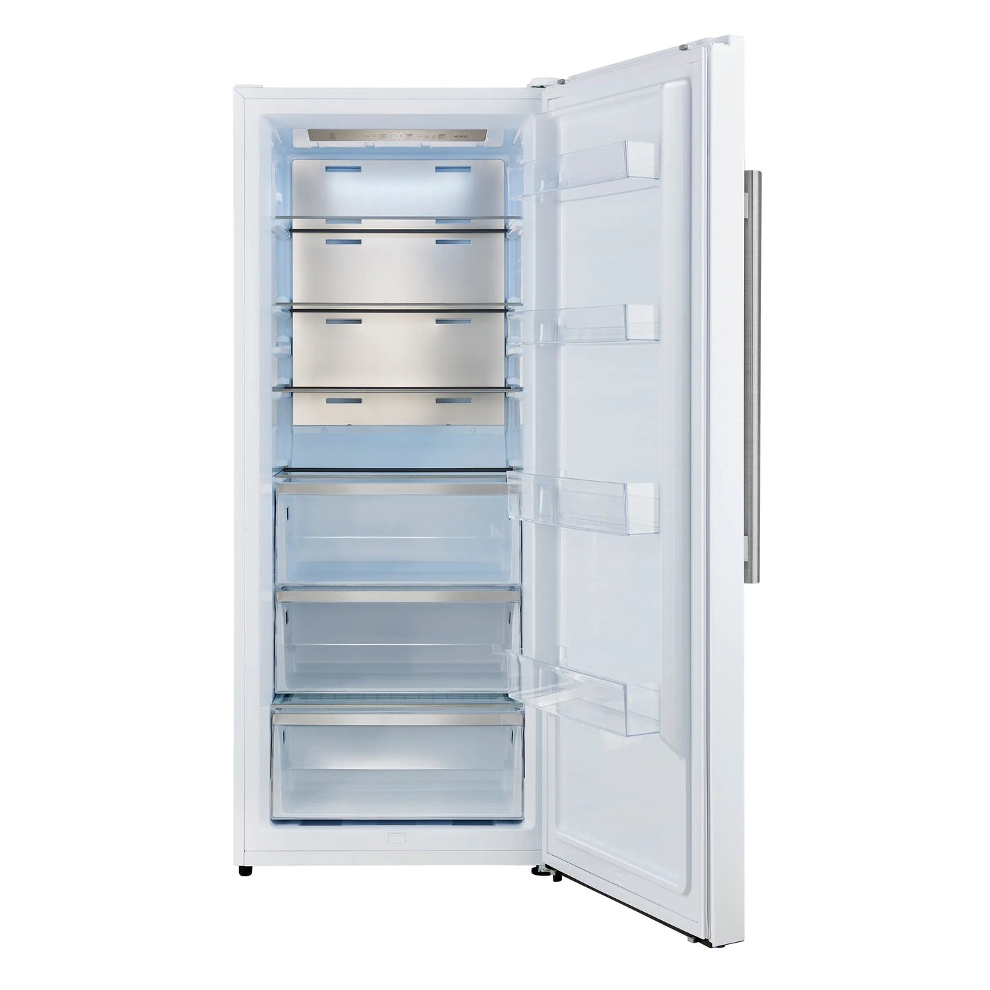 Forno Maderno 28-Inch Convertible Freezer/Refrigerator in White with Antique Brass Handle, 13.6 cu.ft. Right Swing FORNO