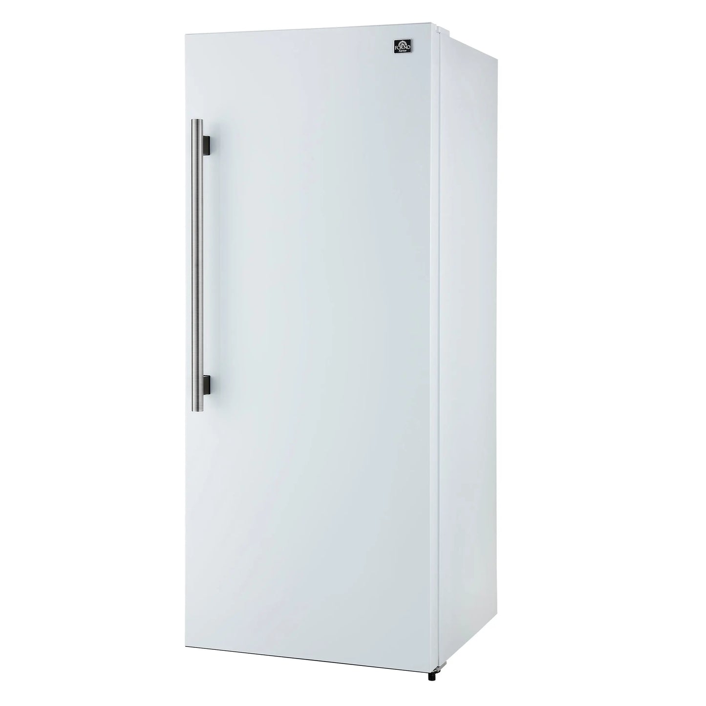 Forno Maderno 28-Inch Convertible Freezer/Refrigerator in White with Antique Brass Handle, 13.6 cu.ft. Right Swing FORNO