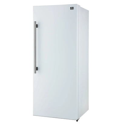 Forno Maderno 28-Inch Convertible Freezer/Refrigerator in White with Antique Brass Handle, 13.6 cu.ft. Right Swing FORNO