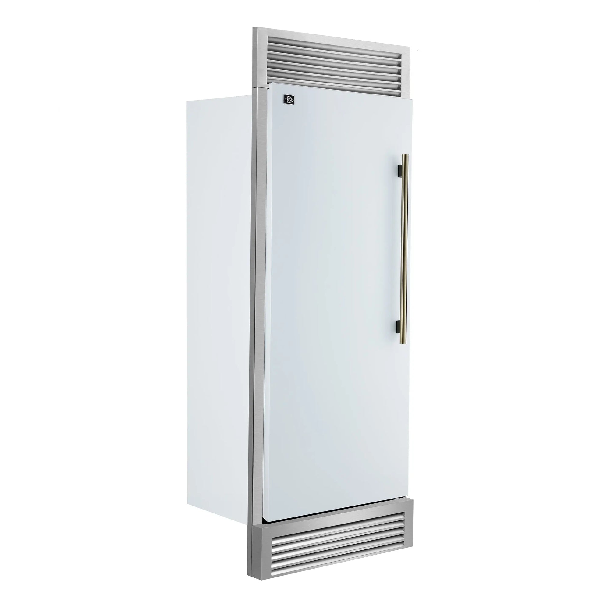 Forno Maderno 28" Built-In Convertible Refrigerator in White, 13.6 cu.ft. Left Swing with Decorative Grill - 32" Wide FORNO