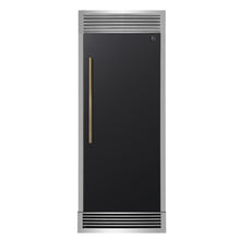 Forno Maderno 28-Inch Built-In Convertible Refrigerator in Black with Antique Brass Handle, 13.6 cu.ft. Right Swing FORNO