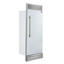 Forno Maderno 28-Inch Built-In Convertible Refrigerator in White with Antique Brass Handle, 13.6 cu.ft. Right Swing FORNO