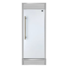 Forno Maderno 28-Inch Built-In Convertible Refrigerator in White with Antique Brass Handle, 13.6 cu.ft. Right Swing FORNO