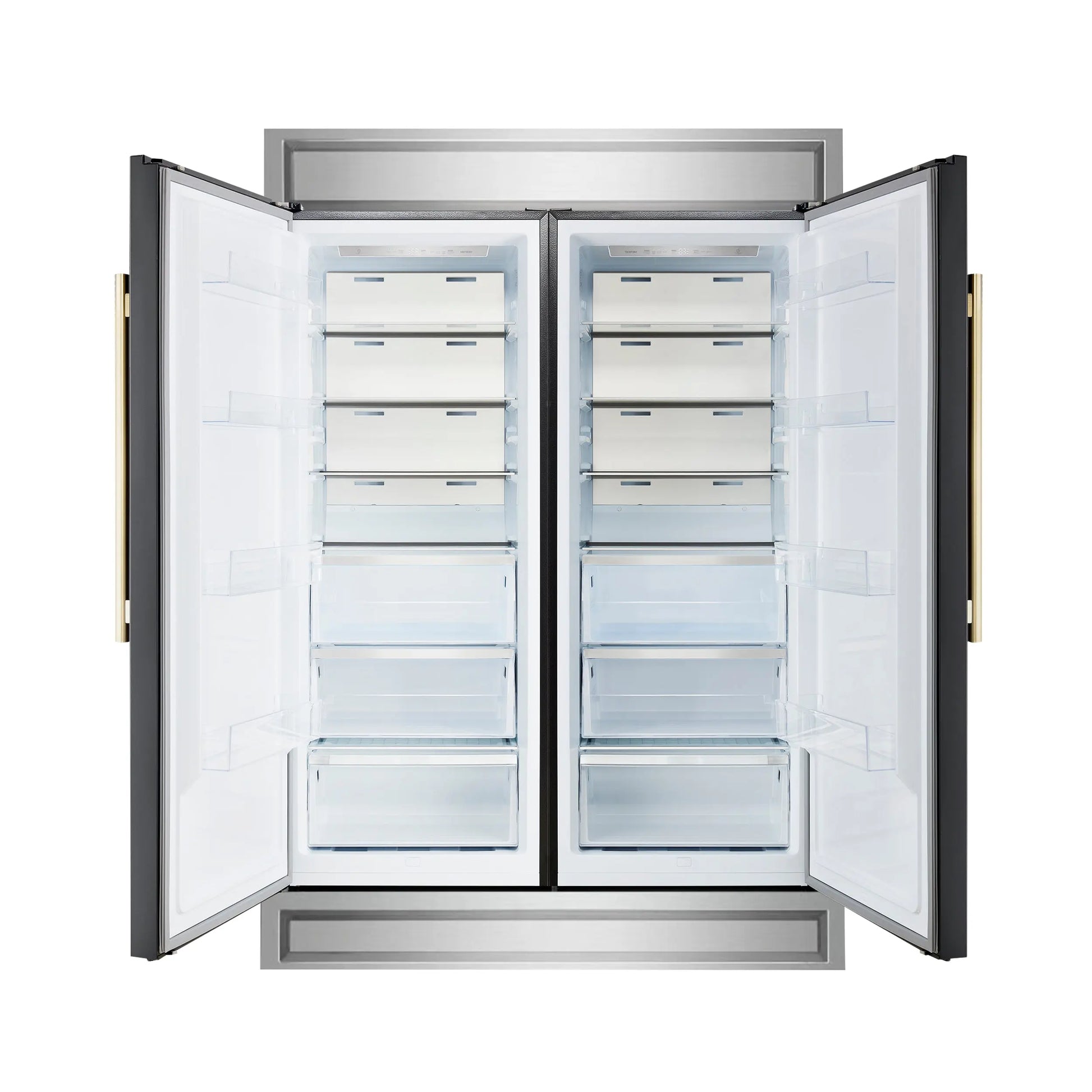 Forno Maderno 2-28-Inch Wide Convertible Refrigerator/Freezer in Black, Decorative Trim, 27.2 cu.ft, 84-Inch High, ENERGY STAR Certified FORNO