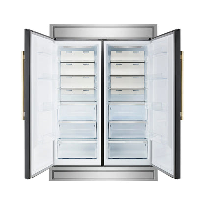 Forno Maderno 2-28-Inch Wide Convertible Refrigerator/Freezer in Black, Decorative Trim, 27.2 cu.ft, 84-Inch High, ENERGY STAR Certified FORNO