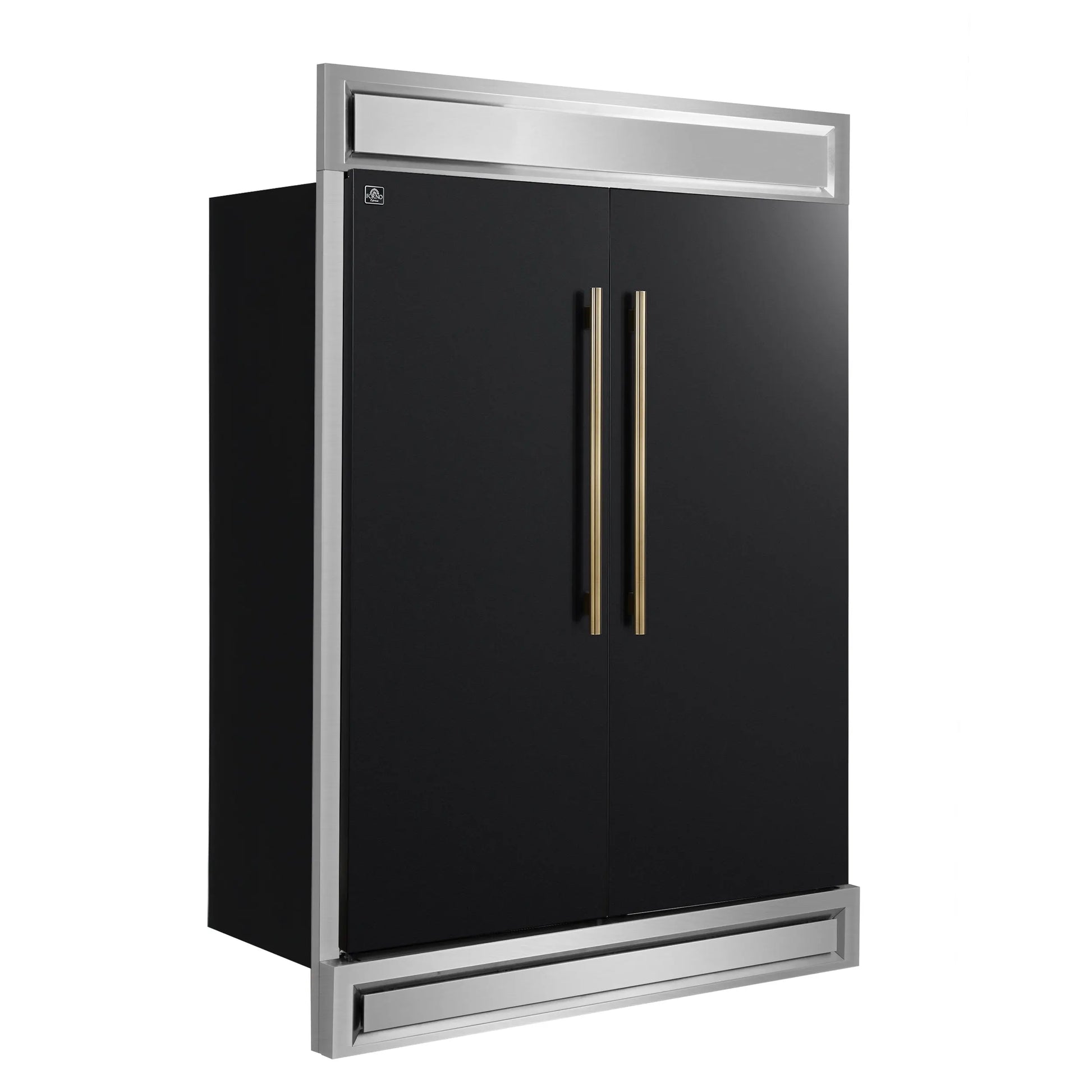 Forno Maderno 2-28-Inch Wide Convertible Refrigerator/Freezer in Black, Decorative Trim, 27.2 cu.ft, 84-Inch High, ENERGY STAR Certified FORNO