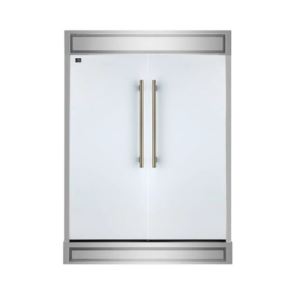 Forno Maderno 2-28-Inch Wide Convertible Refrigerator/Freezer in White, Decorative Trim, 27.2 cu.ft, 84-Inch High, ENERGY STAR Certified FORNO