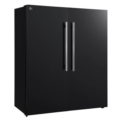 Forno Maderno 2-28-Inch Wide Convertible Refrigerator/Freezer in Black, Decorative Trim, 27.2 cu.ft, 84-Inch High, ENERGY STAR Certified FORNO