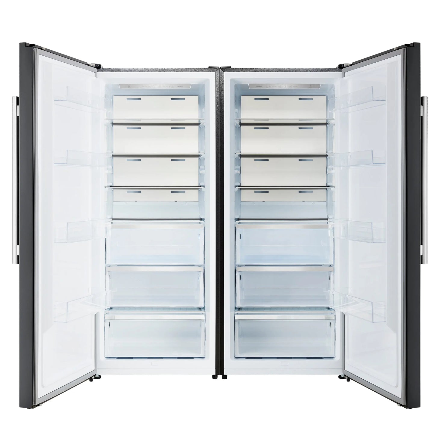 Forno Maderno 2-28-Inch Wide Convertible Refrigerator/Freezer in Black, Decorative Trim, 27.2 cu.ft, 84-Inch High, ENERGY STAR Certified FORNO